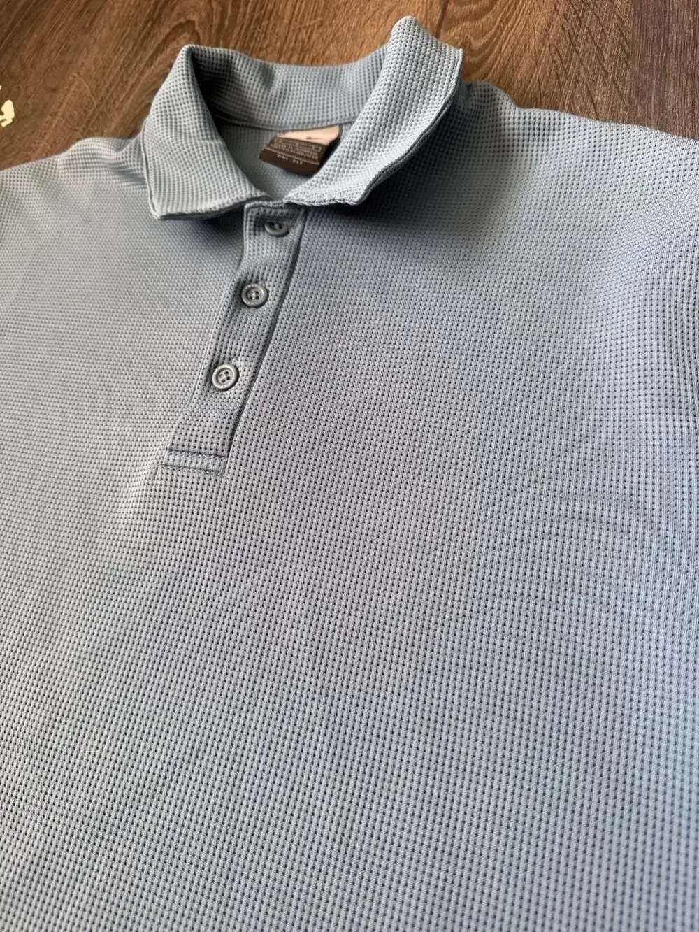 Nike Tennis Court Dri-Fit Waffle Knit Polo Shirt Men's Size Large Light Blue
